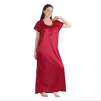 Urmit Trendy Kinri Satin Half Sleeves Women's Nightdress Nighty Pack of 1- SP1009-thumb2