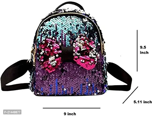 Women High Qulity Sequance Multipurpose Backpack Handbag Purse, Travel Backpack Shoulder Bag for Ladies and Girls-BP1025-thumb4