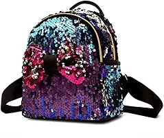 Women High Qulity Sequance Multipurpose Backpack Handbag Purse, Travel Backpack Shoulder Bag for Ladies and Girls-BP1025-thumb1