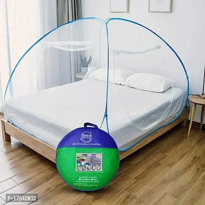 Sterling STORIA Mosquito Net for Single Bed Machardani, Folding Mosquito net for Single Bed, Polyester Strong Net Foldable Easily fit on 6 x 4 ft - Blue.