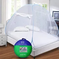 Sterling Mosquito Net for Single Bed, Folding Mosquito net for Single Bed, Polyester Strong Net Foldable Easily fit on 4 x 6 ft - Blue.-thumb1