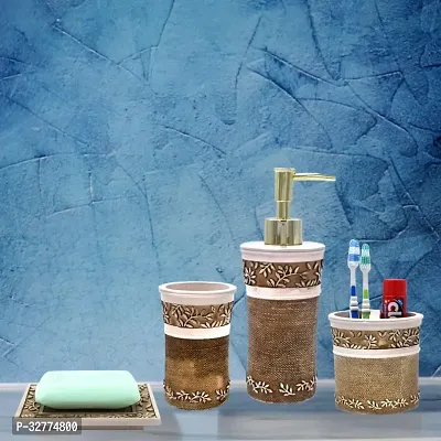 Modern Plastic Printed Bathroom Accessories set, Combo