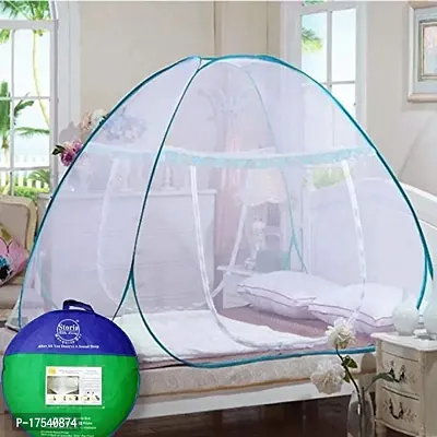 Sterling STORIA Mosquito Net for Double Bed Machardani, Folding Mosquito net for Double Bed, Polyester Strong Net Foldable Easily fit on 6 x 6 ft - Blue