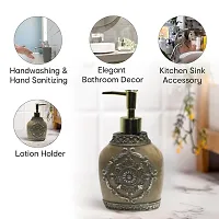 STORIA Soap Dispenser Set Ceramic Bathroom Accessory Soap Dispenser Soap Dish Toothbrush Holder and Tumbler Bathroom Set of 4 Gift for Home and Bathroom Decor (SMS-020)-thumb4