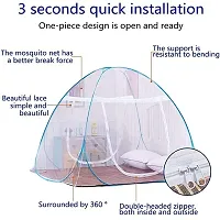 Sterling STORIA Mosquito Net for Single Bed Machardani, Folding Mosquito net for Single Bed, Polyester Strong Net Foldable Easily fit on 4 x 6 ft - Blue.-thumb3