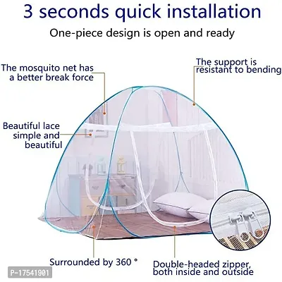 Sterling STORIA Mosquito Net for Single Bed Machardani, Folding Mosquito net for Single Bed, Polyester Strong Net Foldable Easily fit on 4 x 6 ft - Blue.-thumb4