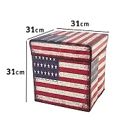 Sterling Stools for Sitting in Living Room Storage Stools for Sitting Storage Box for Toys of Kids - USA Flag Design Foldable Stool (31 x 31 x 31 cm)-thumb2