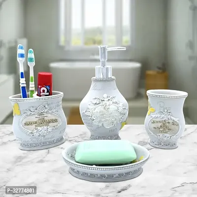 Modern Plastic Printed Bathroom Accessories set, Combo