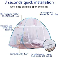 Buenovida (STORIA) Mosquito Net for Double Bed Machardani , Folding Mosquito net for Double Bed , Polyester Strong Net Foldable Easily fit on 6 x 6 ft - Blue.-thumb4