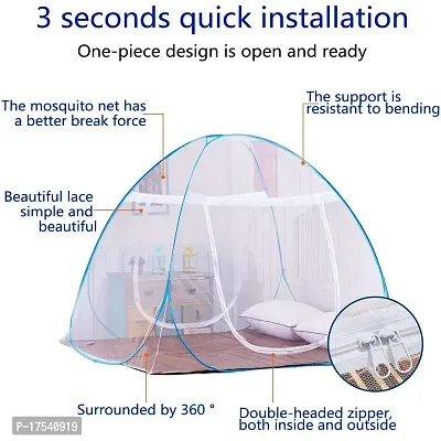 Buenovida (STORIA) Mosquito Net for Double Bed Machardani , Folding Mosquito net for Double Bed , Polyester Strong Net Foldable Easily fit on 6 x 6 ft - Blue.-thumb5