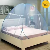 Buenovida Mosquito Net for Single Bed Machardani, Folding Mosquito net for Single Bed, Polyester Strong Net Foldable Easily fit on 4 x 6 ft - Blue.-thumb1