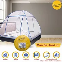 Buenovida Mosquito Net for Single Bed Machardani, Folding Mosquito net for Single Bed, Polyester Strong Net Foldable Easily fit on 4 x 6 ft - Blue.-thumb3