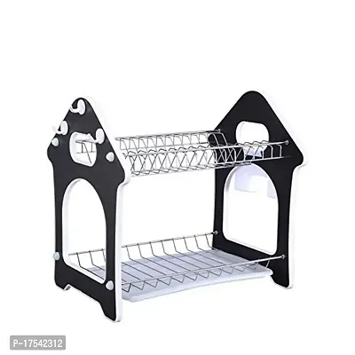 STORIA Rack for Kitchen Drainer Rack Crockery Holder Cutlery Plate Holder Glass Utensils Storage Organizer (Stainless Steel) Multicolor-thumb5