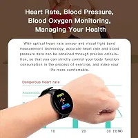 D18 Smart Watch Black Display Heart Rate  BP Monitor Smart Band Smartwatch-thumb4