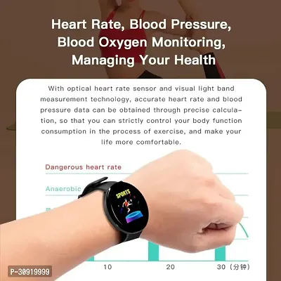 D18 Smart Watch Black Display Heart Rate  BP Monitor Smart Band Smartwatch-thumb5