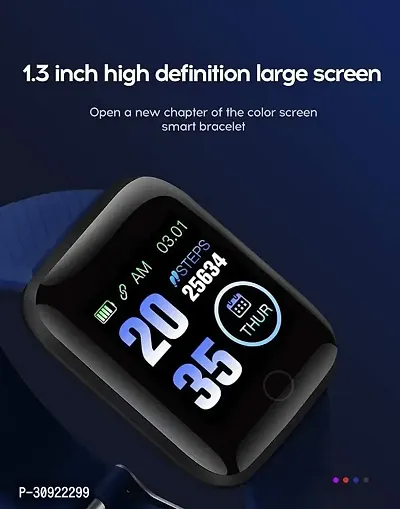 D116 Fitness Band Smart watch for Men, Women, Boys, Girls, Kids ndash; Single Touch Interface, Water Resistant, Workout Modes, Quick Charge Sports Smartwatch ndash; Black-thumb2