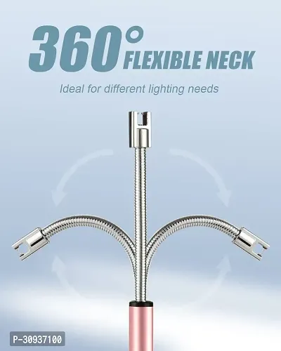 360deg;FLEXIBLE ELECTRIC PLASMA LIGHTER : Candle lighter made of stainless steel long neck and angled lighter head will help you comfortably and accurately light up the hardest to reach candles, stove-thumb2