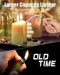 360deg;FLEXIBLE ELECTRIC PLASMA LIGHTER : Candle lighter made of stainless steel long neck and angled lighter head will help you comfortably and accurately light up the hardest to reach candles, stove-thumb2