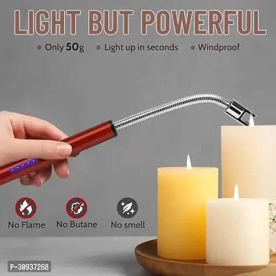 Electric Lighter For Candles Rechargeable Electric Gas Lighter/Plasma Lighter Flameless Windproof Usb Lighter 360Deg Flexible Neck Arc Lighter-thumb2