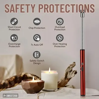 Electric Lighter For Candles Rechargeable Electric Gas Lighter/Plasma Lighter Flameless Windproof Usb Lighter 360Deg Flexible Neck Arc Lighter-thumb3