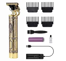 Trimmer Heavy Quality Rechargeable Buddha Trimmer Machine, Professional full Metal Body Trimmer Cum Outliner, T-Blade Beard Shaver, Buddha Design Hair Clipper Trim-thumb1