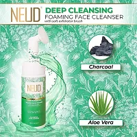 NEUD Deep Cleansing Foaming Face Cleanser With Activated Charcoal and Aloe Vera - 2 Packs (150ml Each)-thumb3