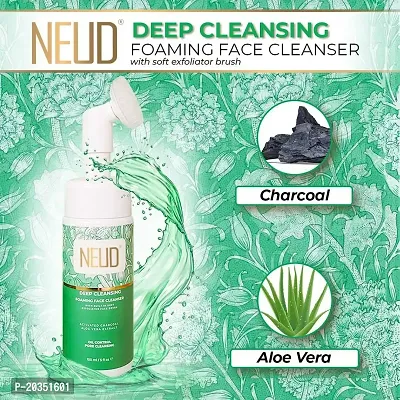 NEUD Deep Cleansing Foaming Face Cleanser With Activated Charcoal and Aloe Vera - 2 Packs (150ml Each)-thumb4