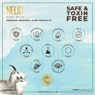 NEUD Goat Milk Premium Hair Conditioner for Men  Women with Free Water-Resistant Multi-Purpose Zipper Pouch, White, 300 ml-thumb3