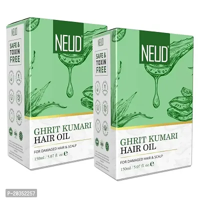 NEUD Premium Ghrit Kumari Hair Oil for Men  Women - Pack 2 (150 ml Each)-thumb0