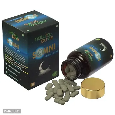 Nature Sure SOMNI Natural Sleep Aid Daily Herbal Supplement For Men  Women - 1 Pack (90 Tablets)-thumb0