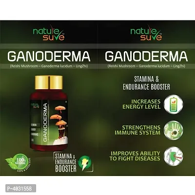 Nature Sure Ganoderma LingZhi Reishi Mushroom Capsules For Stamina In Men & Women - 1 Pack (60 Capsules)-thumb2