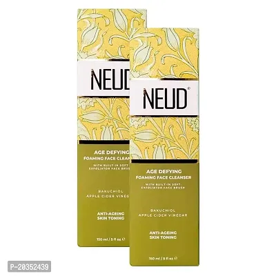 NEUD Age Defying Foaming Face Cleanser With Apple Cider Vinegar and Bakuchiol - 2 Packs (150ml Each)