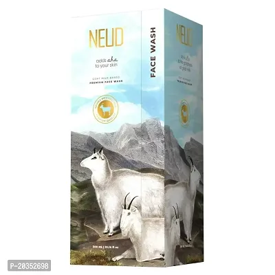 NEUD Goat Milk Premium Face Wash for Men  Women with Free Water-Resistant Multi-Purpose Zipper Pouch, White, 300 ml