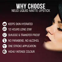 NEUD Matte Liquid Lipstick Espresso Twist with Jojoba Oil, Vitamin E and Almond Oil - Smudge Proof 12-hour Stay Formula with Free Lip Gloss-thumb3