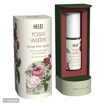 NEUD Rose Water Facial Mist Spray for Refreshed and Toned Skin - 1 Pack (100 ml)