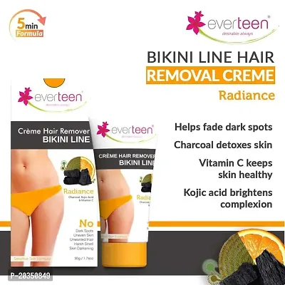 Everteen RADIANCE Bikini Line Hair Remover Creme with Charcoal, Kojic Acid and Vitamin C-thumb2