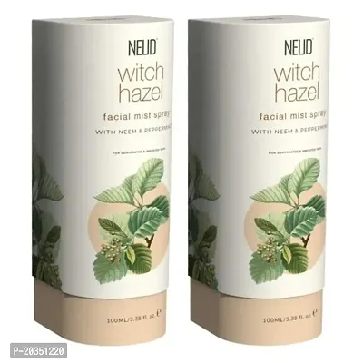 NEUD Witch Hazel Facial Mist Spray for Dehydrated  Irritated Skin - 2 Packs (100ml Each)