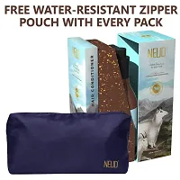 NEUD Goat Milk Premium Hair Conditioner for Men  Women with Free Water-Resistant Multi-Purpose Zipper Pouch, White, 300 ml-thumb1