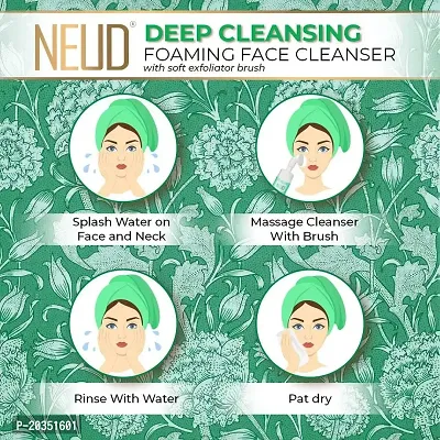 NEUD Deep Cleansing Foaming Face Cleanser With Activated Charcoal and Aloe Vera - 2 Packs (150ml Each)-thumb5