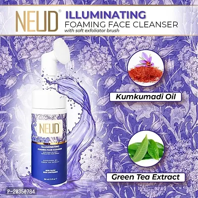 NEUD Illuminating Foaming Face Cleanser With Kumkumadi Oil and Green Tea - 2 Packs (150ml Each)-thumb3