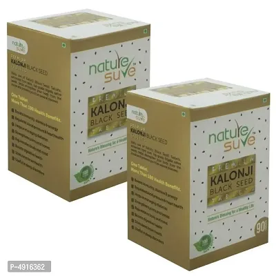 Nature Sure Premium Kalonji Tablets for Men and Women (Extracted From Black Seed/ Nigella sativa Seeds)  - 2 Packs (90 Tablets Each)