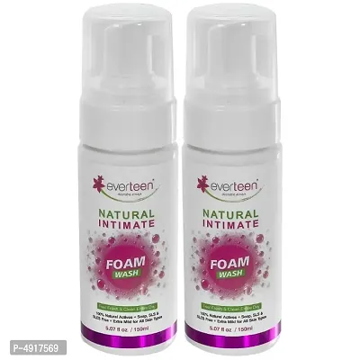 Everteen Natural Intimate Foam Wash for Feminine Hygiene in Women- 2 Packs (150ml Each)-thumb0