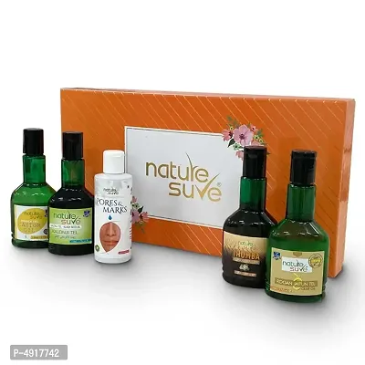Nature Sure Gift Pack – Premium Ayurvedic Oils for Face, Hair and Body 1 Box (5 Oils)-thumb0