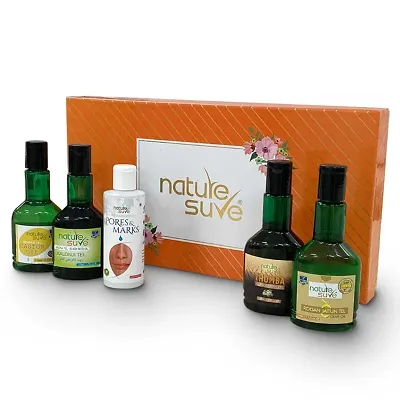 Nature Sure Gift Pack &ndash; Premium Ayurvedic Oils for Face, Hair and Body 1 Box (5 Oils)