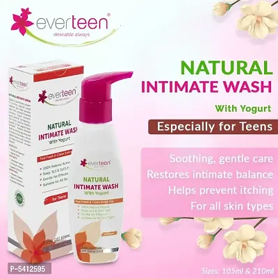 everteen Yogurt Natural Intimate Wash for Feminine Intimate Hygiene in Teens - 1 Pack (105ml)
