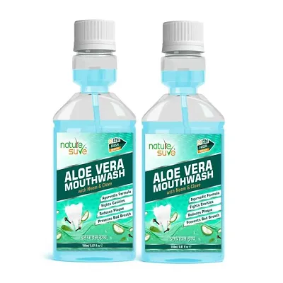 Nature Sure Aloe Vera Mouthwash with Neem and Clove for Oral Health - 2 Packs (150ml Each)