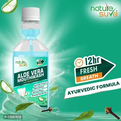 Nature Sure Aloe Vera Mouthwash with Neem and Clove for Oral Health - 2 Packs (150ml Each)-thumb2