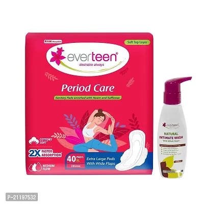 everteen Period Care XL Soft 40 Pads and Witch Hazel Intimate Wash 105ml