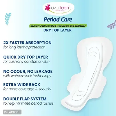 Everteen Period Care Xxl Dry With Neem And Safflower Sanitary Pad 1 Pack 40 Pads 320Mm Sanitary Needs Pads-thumb5