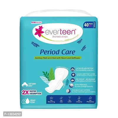 Everteen Period Care Xxl Dry With Neem And Safflower Sanitary Padnbsp Nbsp 2 Packs 40 Pads Each 320Mm Sanitary Needs Pads-thumb5
